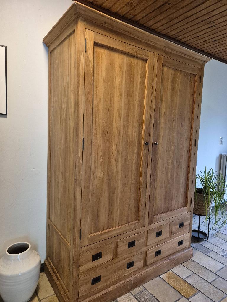 Kast teak hout, Ophalen, 100 tot 150 cm, 200 cm of meer, Teakhout