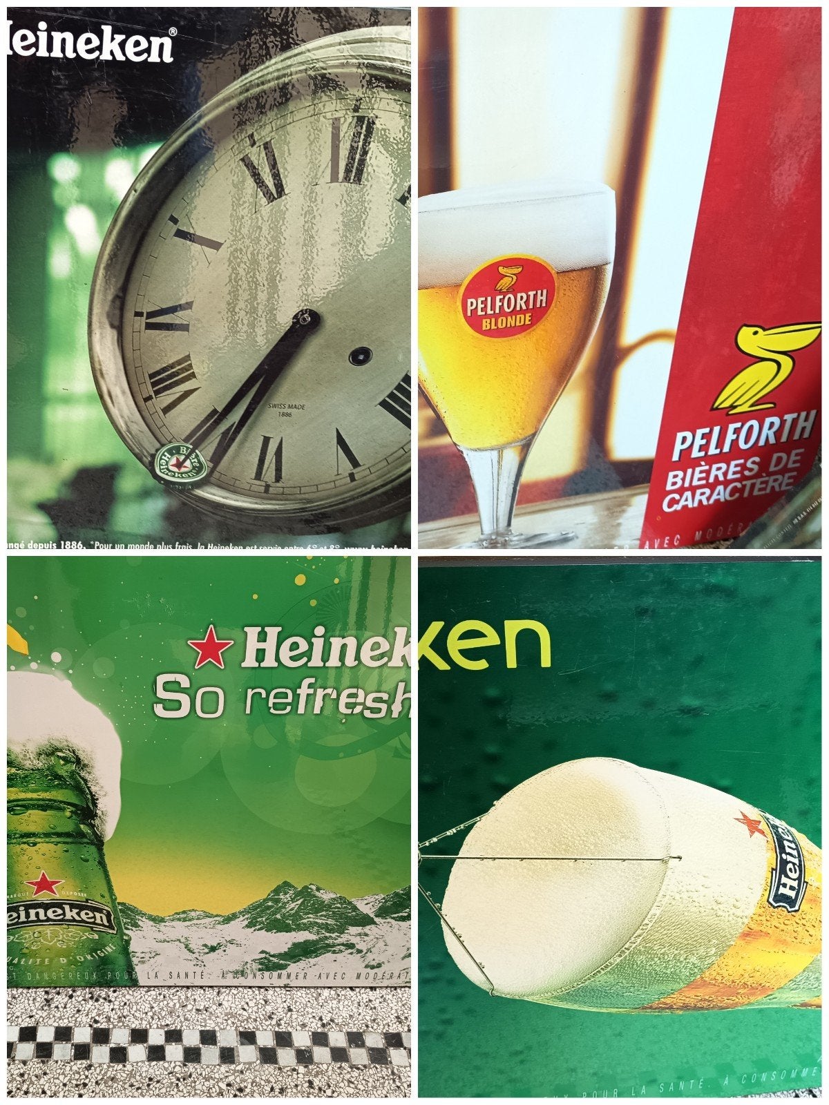 4 Belles Grandes plaques en bois Publicités de Bières, Enlèvement, Utilisé, Panneau publicitaire