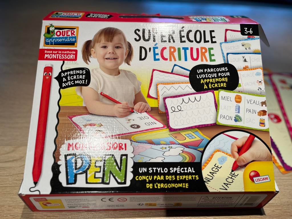 Montessori-pen - Super schrijfschool (Lisciani). Negen, Hobby en Vrije tijd, Gezelschapsspellen | Overige, Ophalen, Zo goed als nieuw