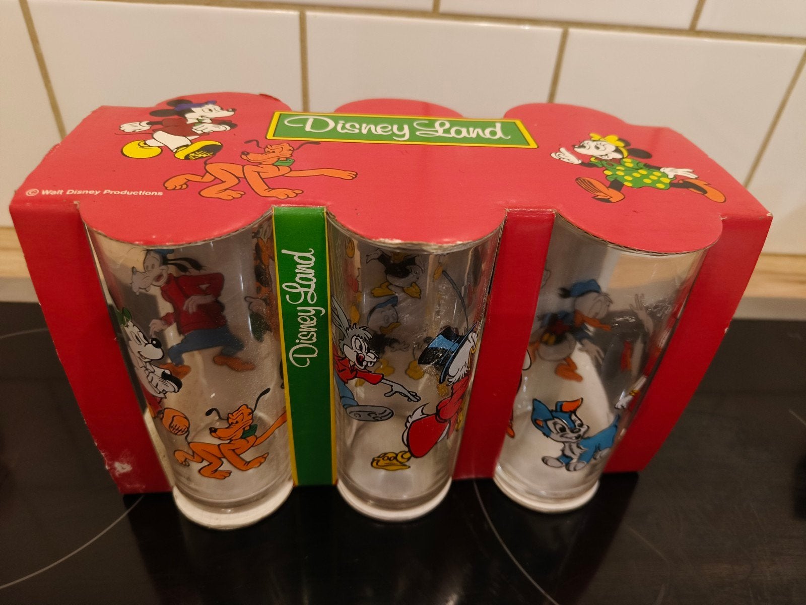 vintage Disney glazen met doos, Collections, Verres & Petits Verres, Enlèvement