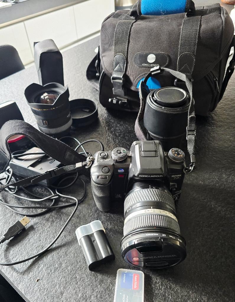 Konica Minolta Dynax 7D DSLR Set – met lenzen, Audio, Tv en Foto, Fotocamera's Digitaal, Konica, Ophalen