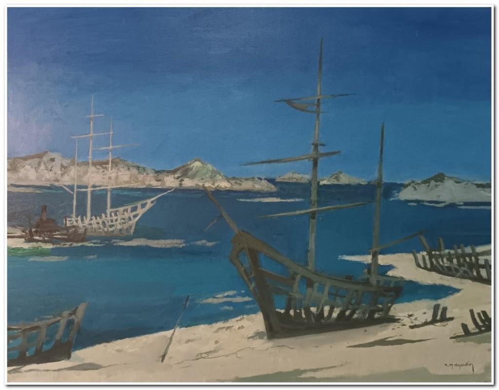 René Marie Dujardin (1913-2002) - Olieverf op doek, Antiek en Kunst, Kunst | Schilderijen | Klassiek, Ophalen