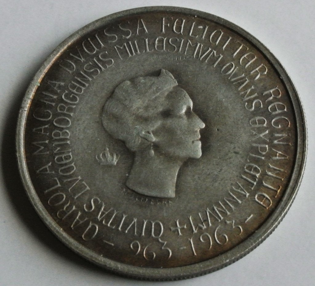 LUXEMBURG 250 Fr 1963 MILLENNIUM VAN LUXEMBURG STAD, Ophalen of Verzenden, Losse munt, Zilver