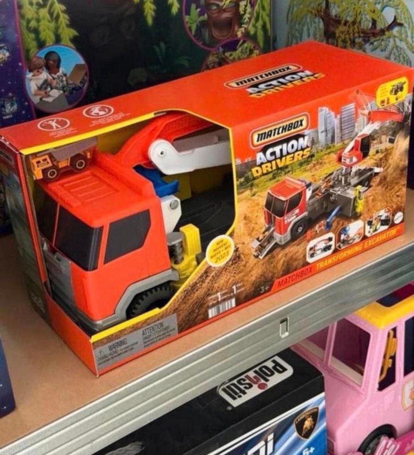Matchbox Action Drivers Transforming Excavator Speelgoed SET, Ophalen of Verzenden, Nieuw