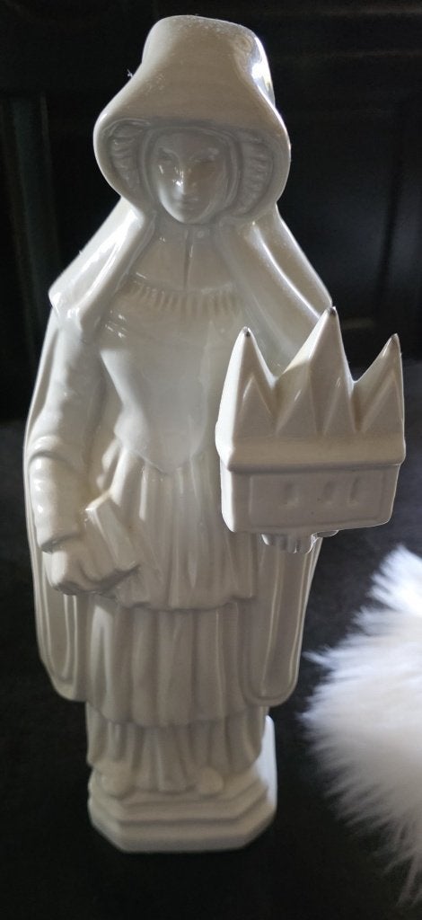 Saint Begge/Begga en porcelaine d'Andenne, Antiquités & Art, Enlèvement ou Envoi