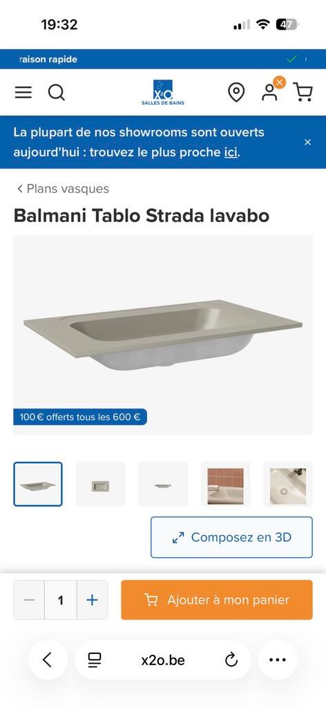 Tablette Lavabo, Neuf, Lavabo ou Évier, Moins de 100 cm, Enlèvement