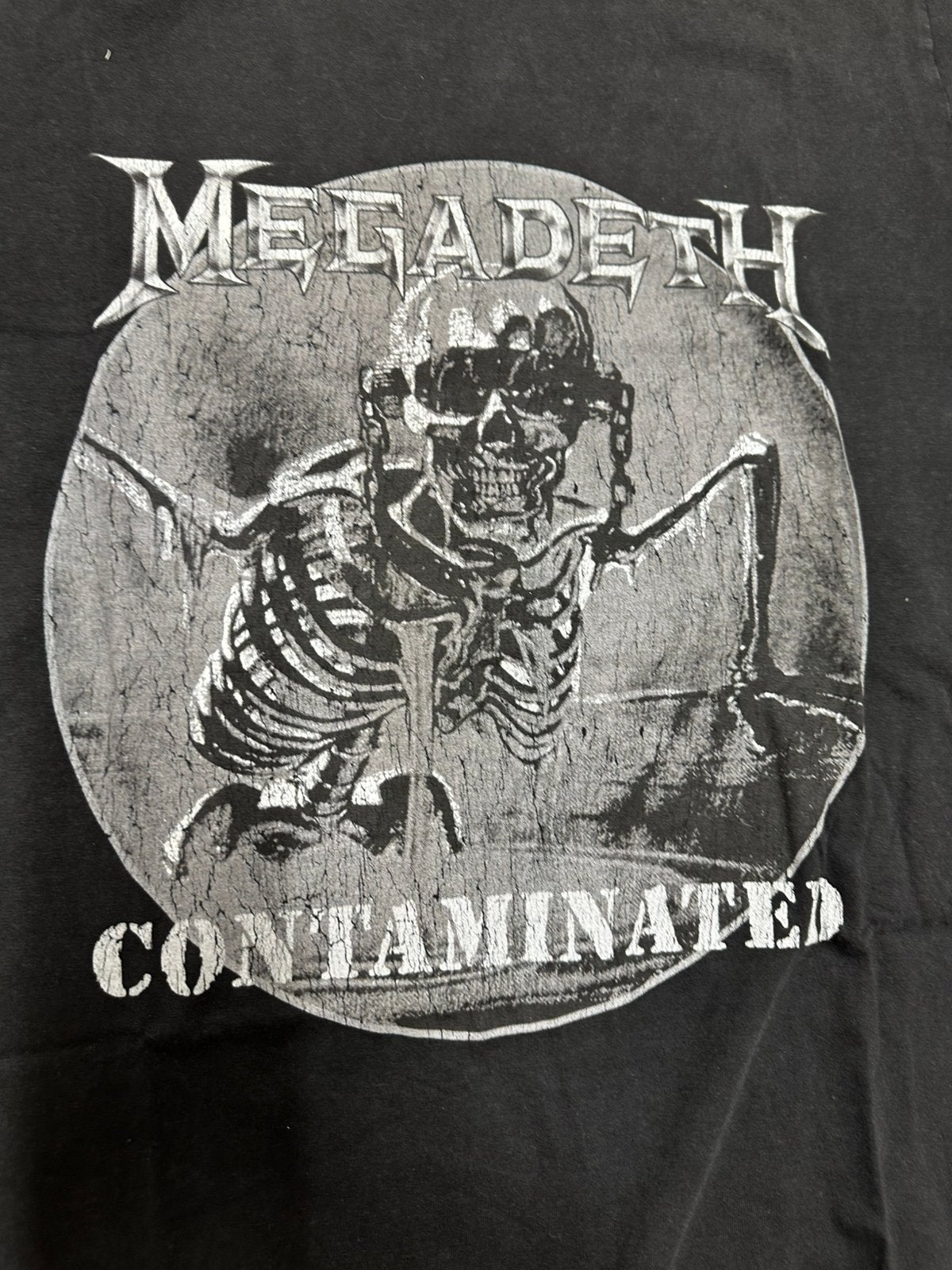 Megadeth contaminated vintage 80s metal shirt L, Kleding | Heren, Ophalen of Verzenden, Zo goed als nieuw, Maat 52/54 (L)