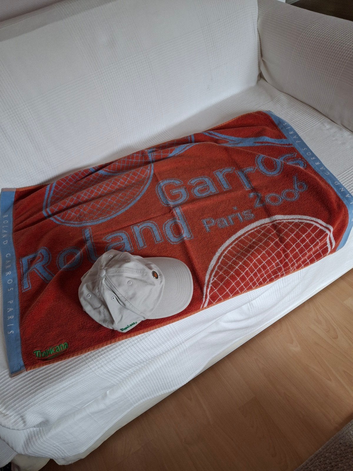 Tennispet en handdoek Roland Garros, Enlèvement, Beige