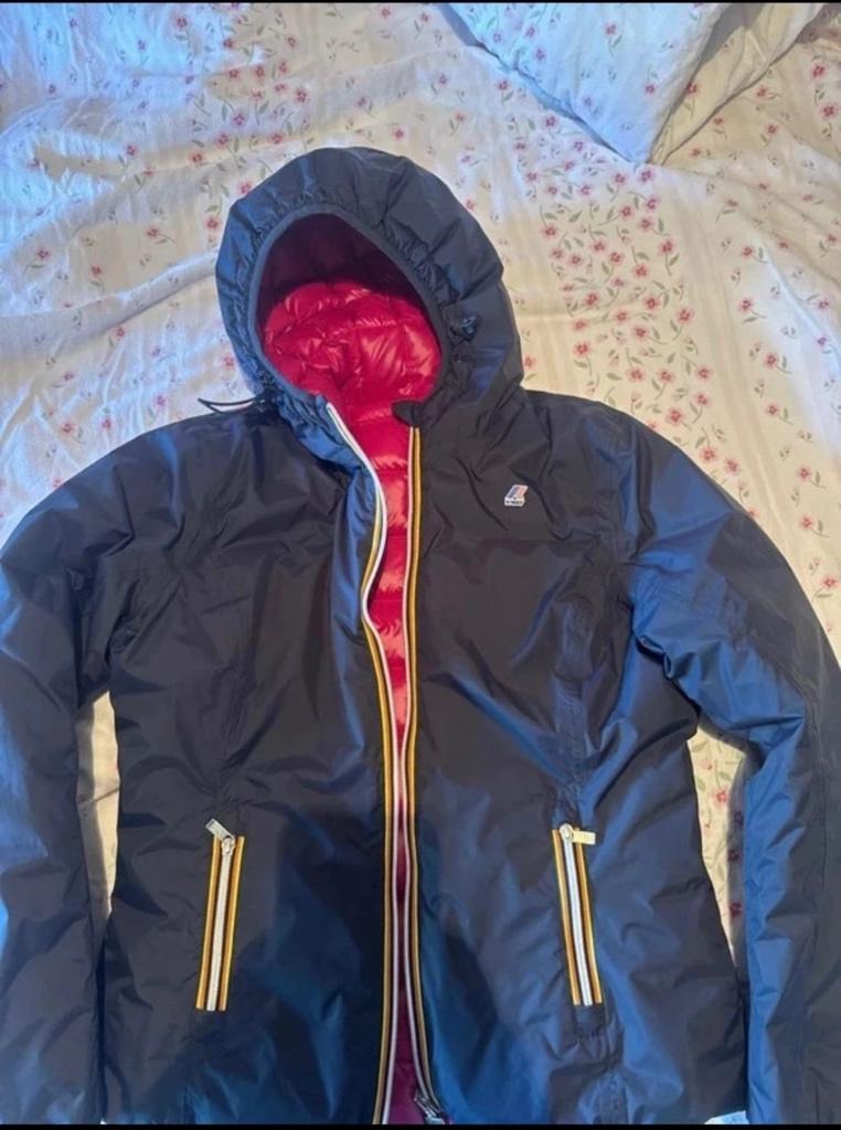 K-WAY gewatteerde omkeerbare jas, Blauw, Nieuw, Ophalen of Verzenden, K-WAY