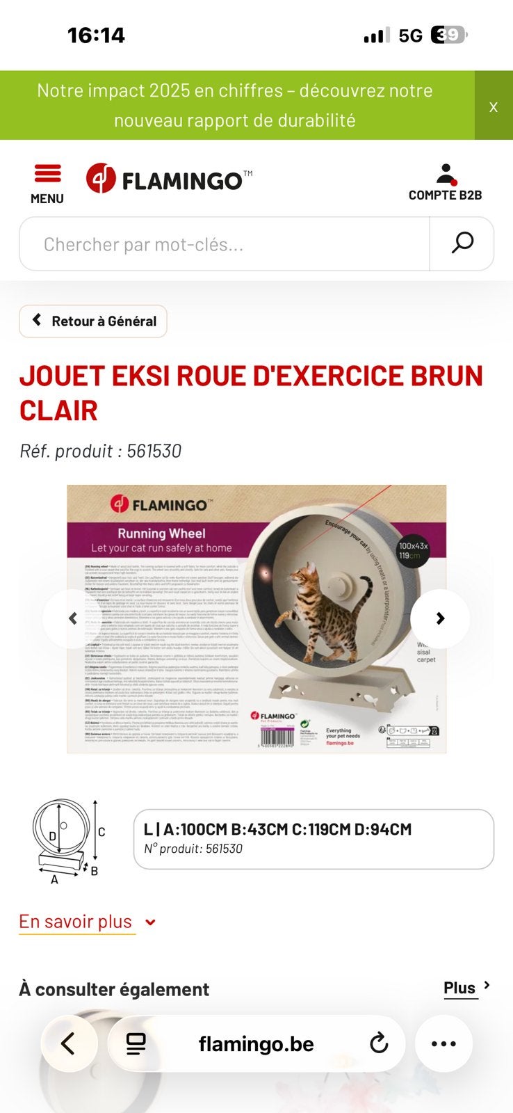 Roue geante pour chat neuve Flamingo, Enlèvement, Neuf