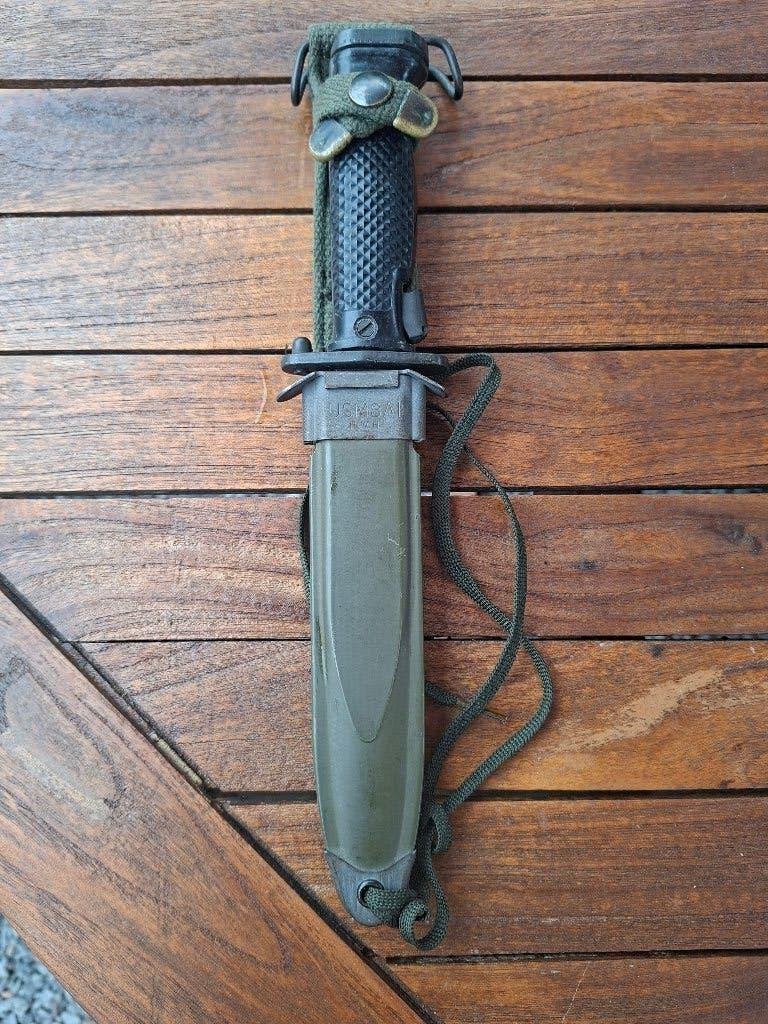 Baïonnette US M5A1 MILPAR + fourreau M8A1 PWH TBE photos, Enlèvement ou Envoi, Armée de terre, Couteau ou Poignard