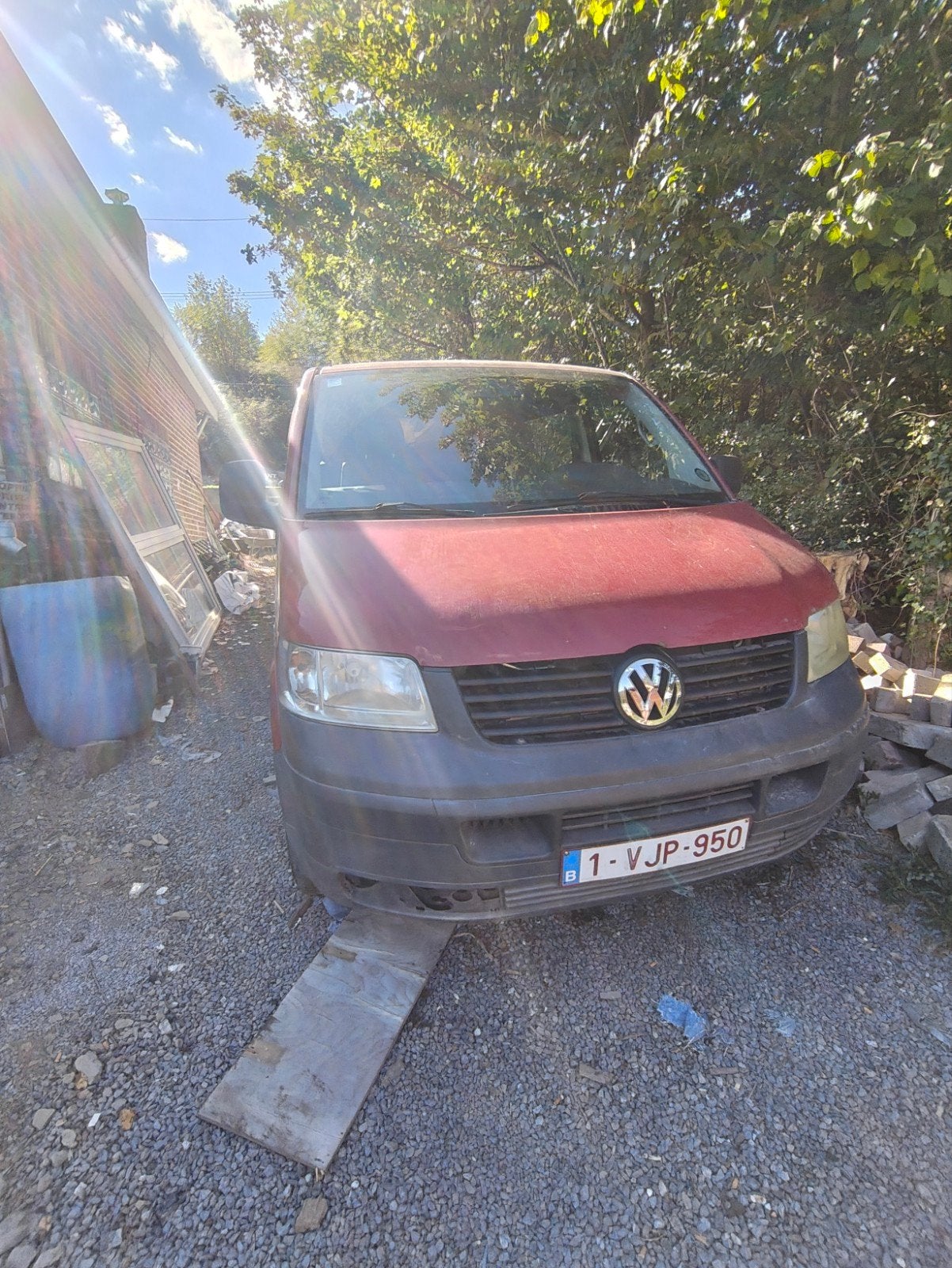 VW T5 double cabine 1900 tdi., Rouge, Achat, 4 portes, 62 kW