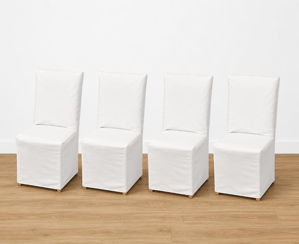 Titre Lot de 4 chaises IKEA BERGMUND - Très bon état, Enlèvement, Utilisé, Blanc, Tissus