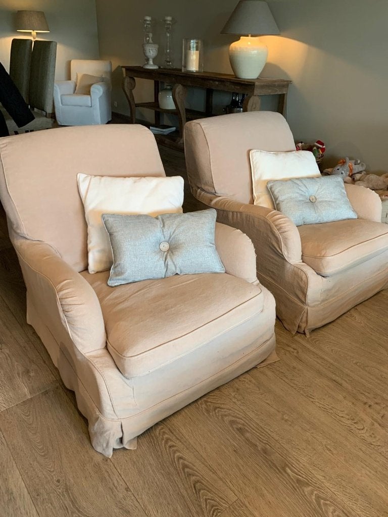 2 Flamant zetels / fauteuils – set van 2, Huis en Inrichting, Zetels | Zetels, Ophalen, Eenpersoons, Rechte bank, Landelijk