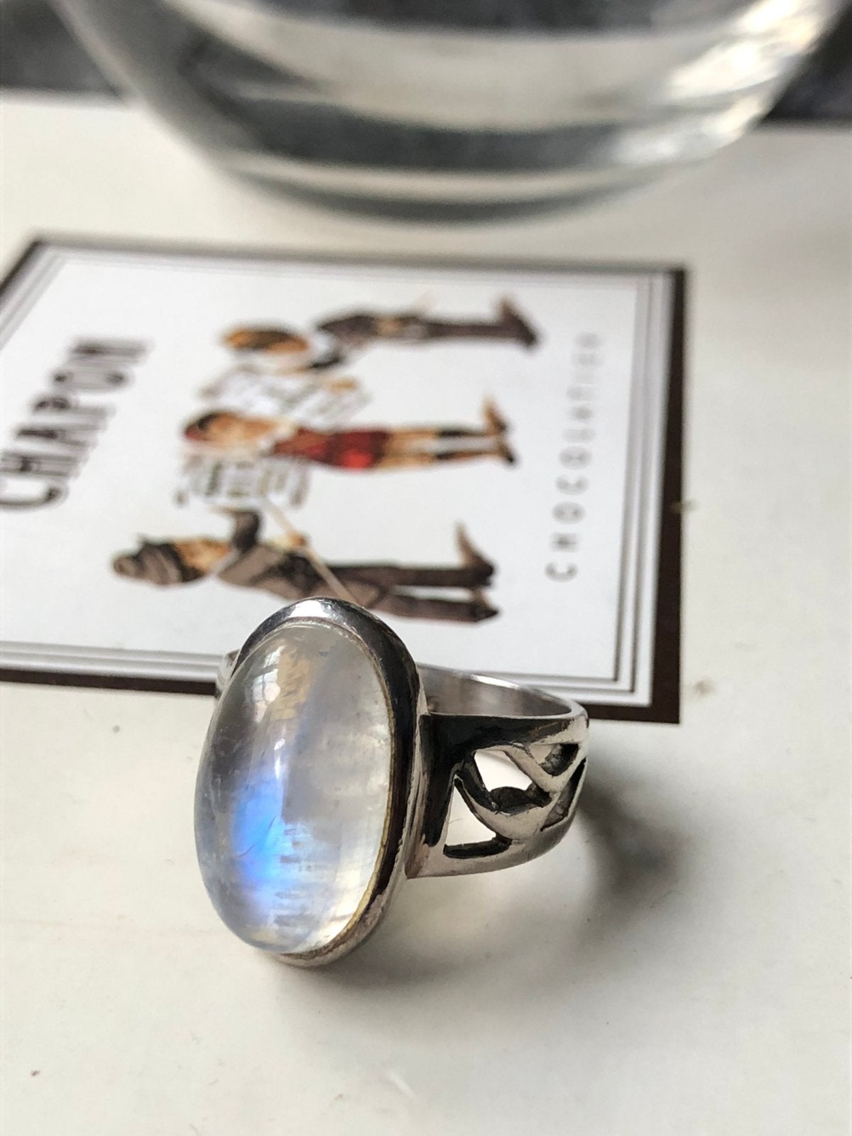 Bague en argent avec pierre de lune, Bijoux, Sacs & Beauté, Bagues, Enlèvement ou Envoi, Comme neuf, Argent, Argent