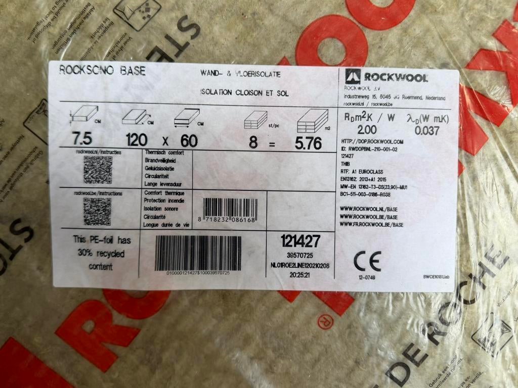 Rocksono Basic 7,5cm dik, Isolation de sol, 4 à 8 cm, Neuf, 15 m² ou plus