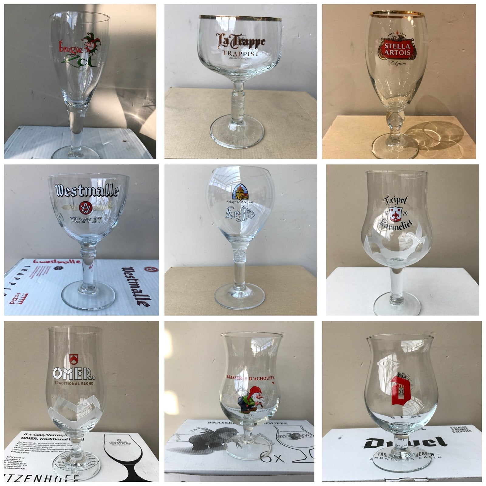 Bierglazen  Karmeliet, Omer ,Stella , Duvel , Cornet enz…., Verzamelen, Biermerken, Ophalen of Verzenden, Nieuw, Duvel