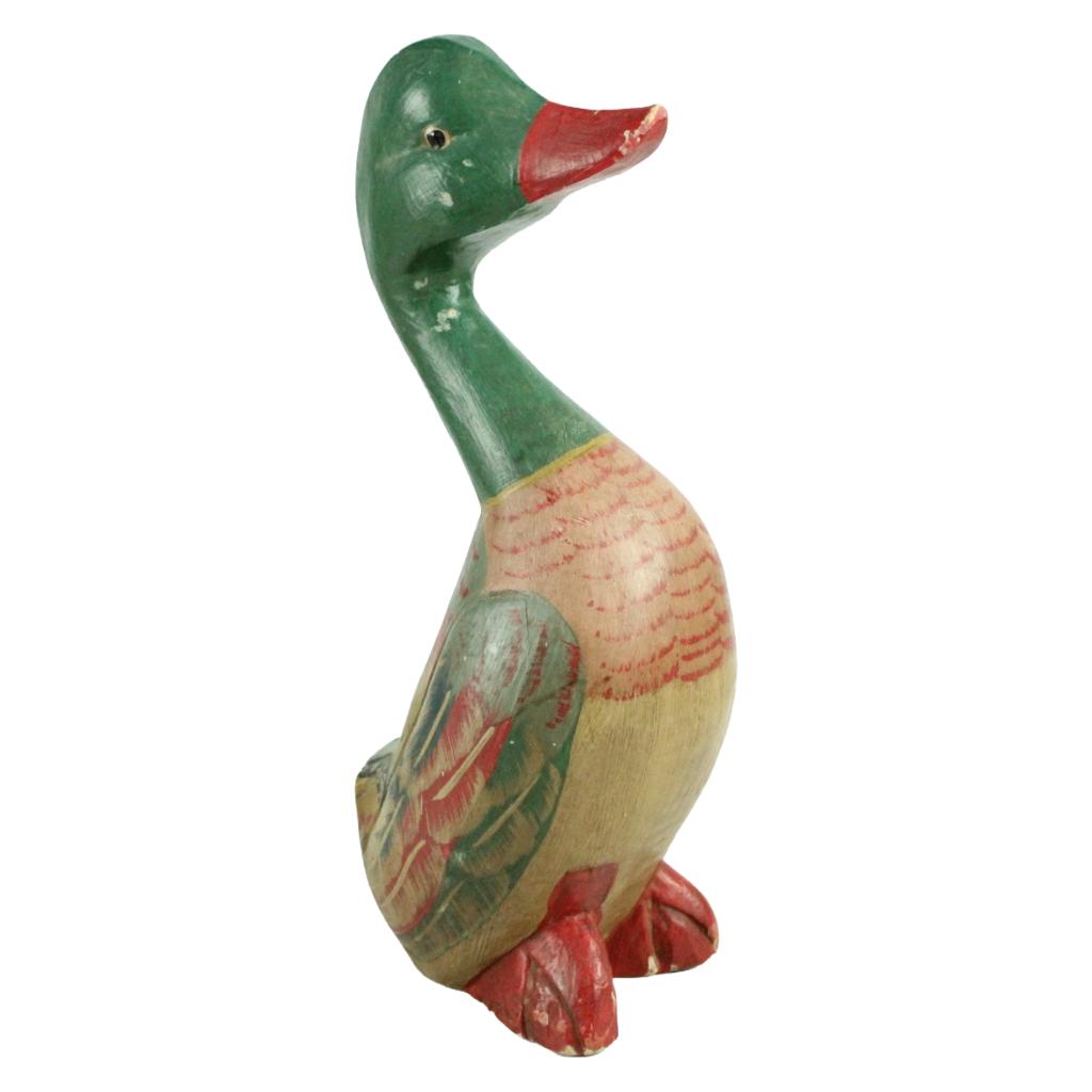 Handgesneden houten eend – folk art – ca. 1920–1950, Antiek en Kunst, Ophalen of Verzenden