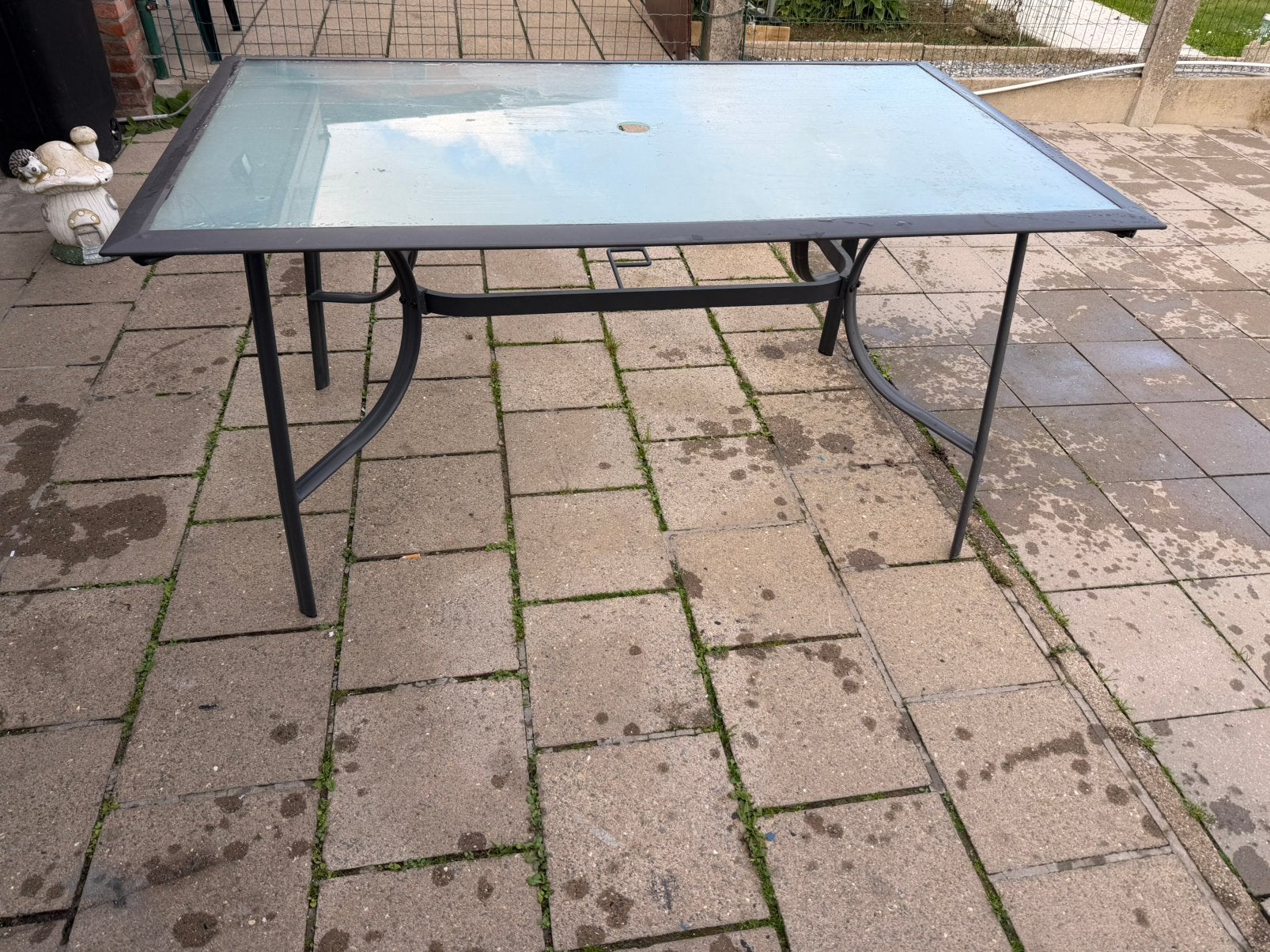Gratis! Glazen tuintafel, Tuin en Terras, Ophalen, Zo goed als nieuw
