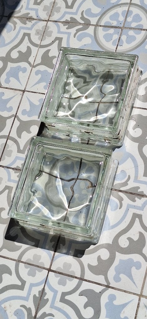 Lot de blocs de verre vintage, Bricolage & Construction, Vitres, Châssis & Fenêtres, Utilisé, Autres types, Moins de 80 cm, Moins de 80 cm