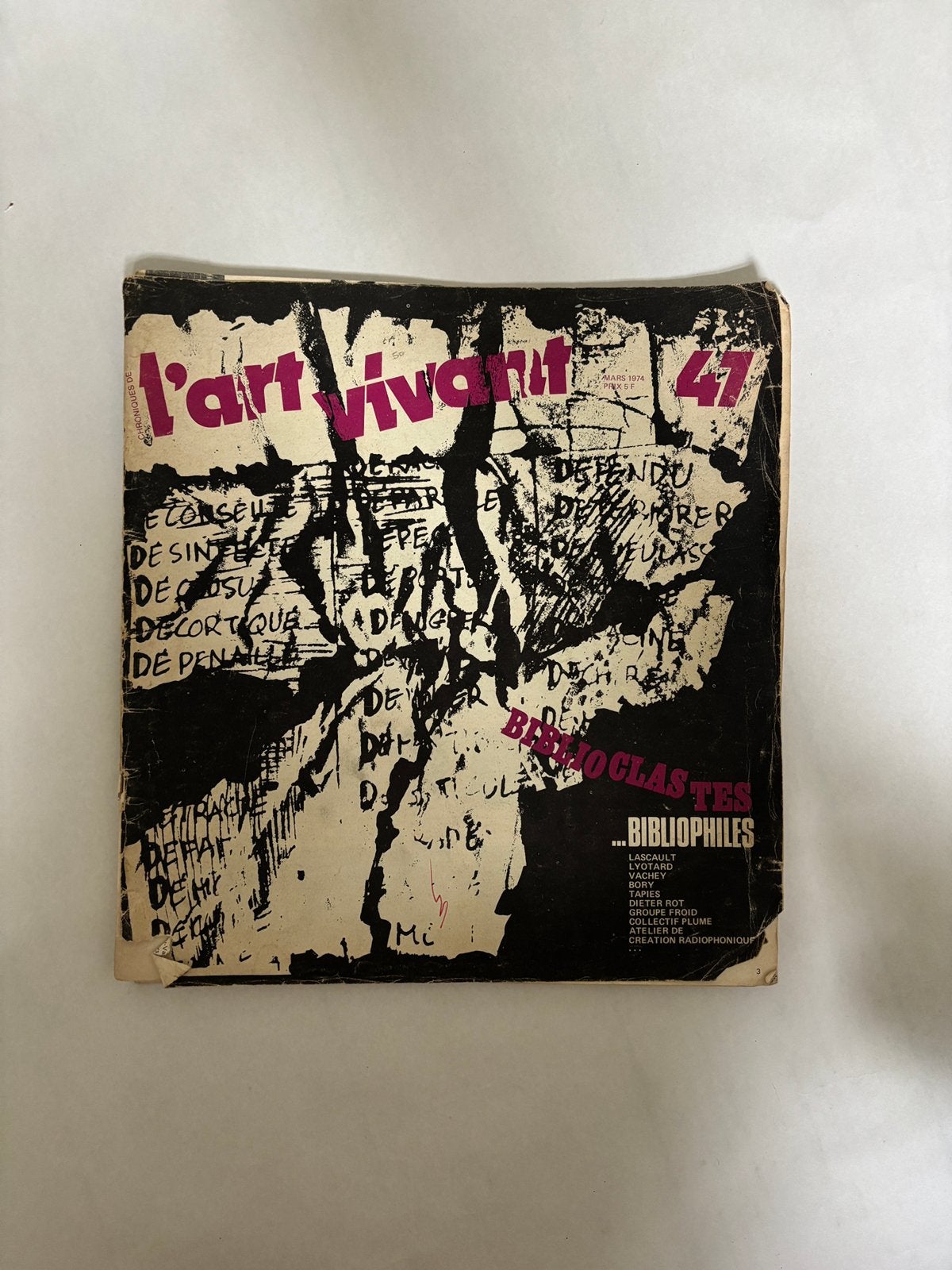 L’Art Vivant 1974, Boeken, Verzenden, Zo goed als nieuw, Schilder- en Tekenkunst