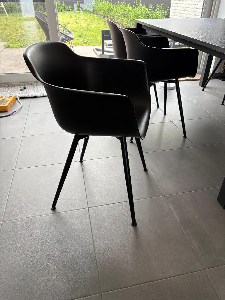 Kuipstoelen met armleuning Weba, Huis en Inrichting, Stoelen, Ophalen, Kunststof, Gebruikt, Zwart