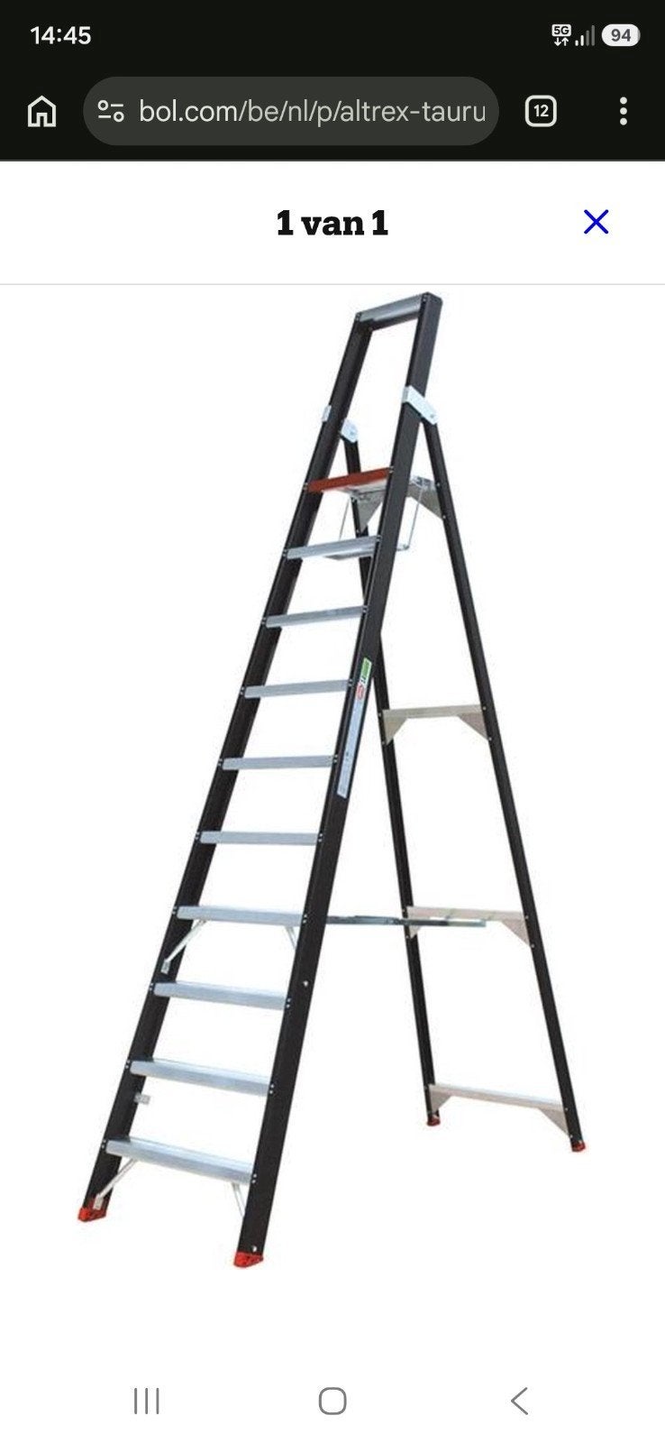 échelle Altrex Taurus, Bricolage & Construction, Échelles & Escaliers, Enlèvement, Comme neuf, Échelle, 2 à 4 mètres