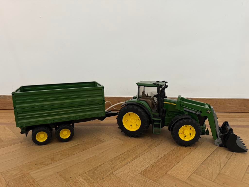 Bruder John Deere tractor met aanhanger, Kinderen en Baby's, Speelgoed |Speelgoedvoertuigen, Ophalen, Zo goed als nieuw