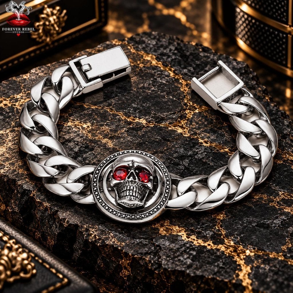 No Mercy Left - Skull armband - 925 Zilver, Verzenden, Nieuw, Zilver, Zilver