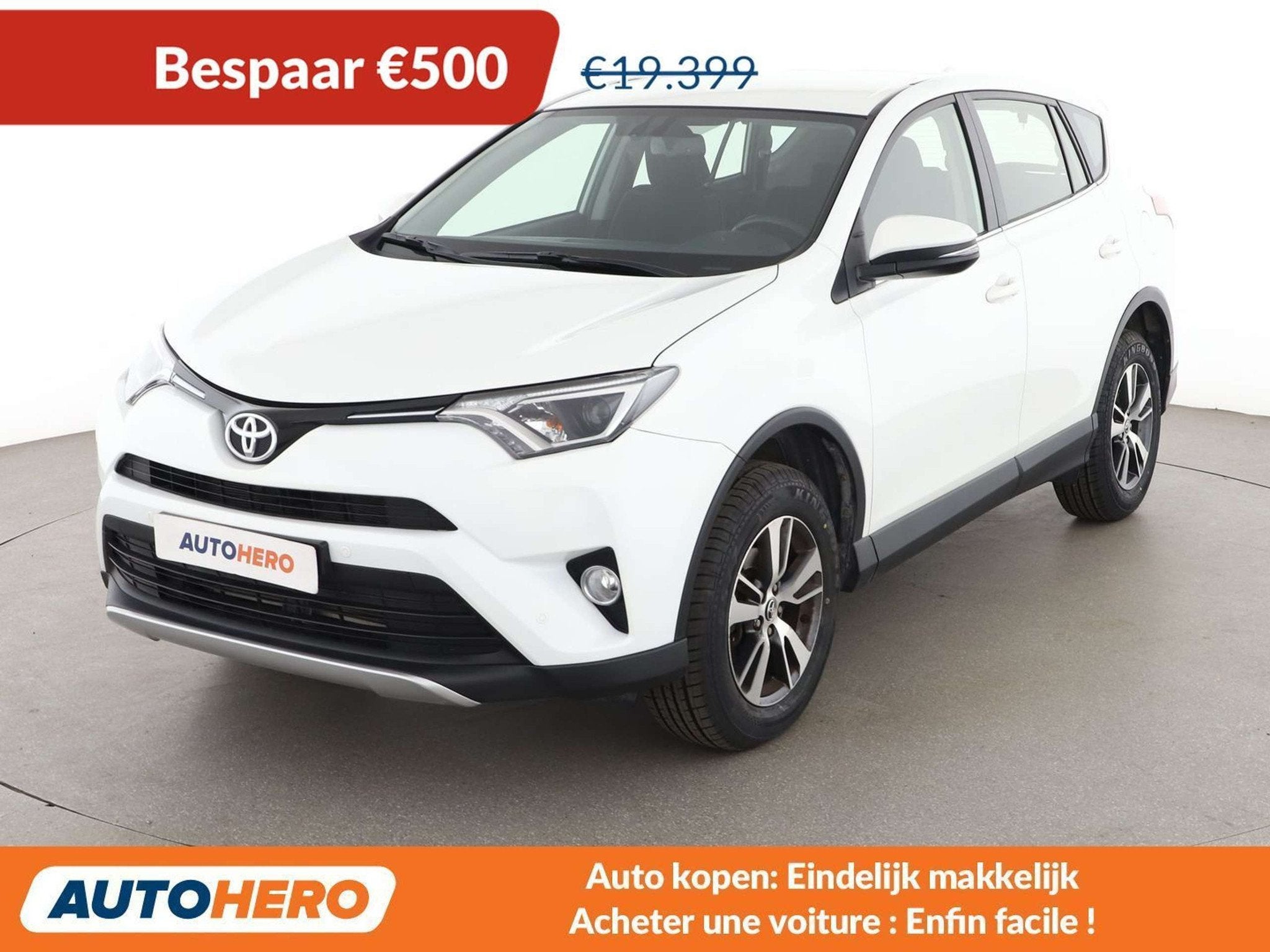 Toyota RAV4 2.0 Active (bj 2016), Auto's, Stof, Gebruikt, Zwart, Wit