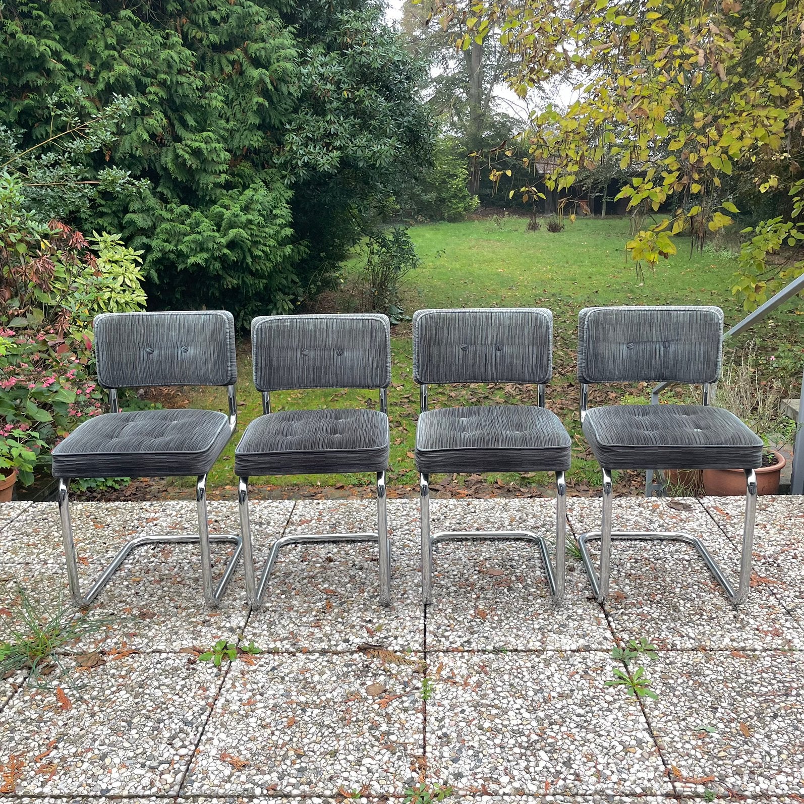 Vintage chroom stoelen, Huis en Inrichting, Ophalen, Gebruikt