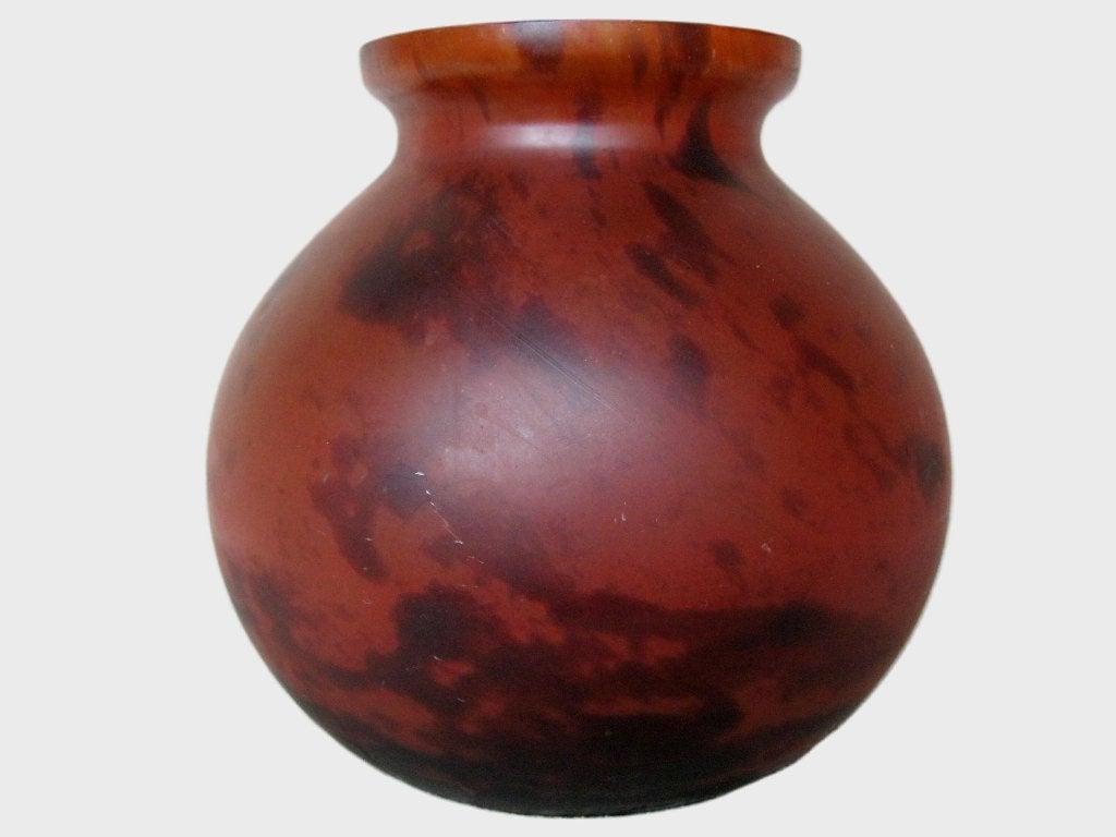 Mooie bolle vaas pate de verre de Lorrain Daum, Antiquités & Art, Enlèvement
