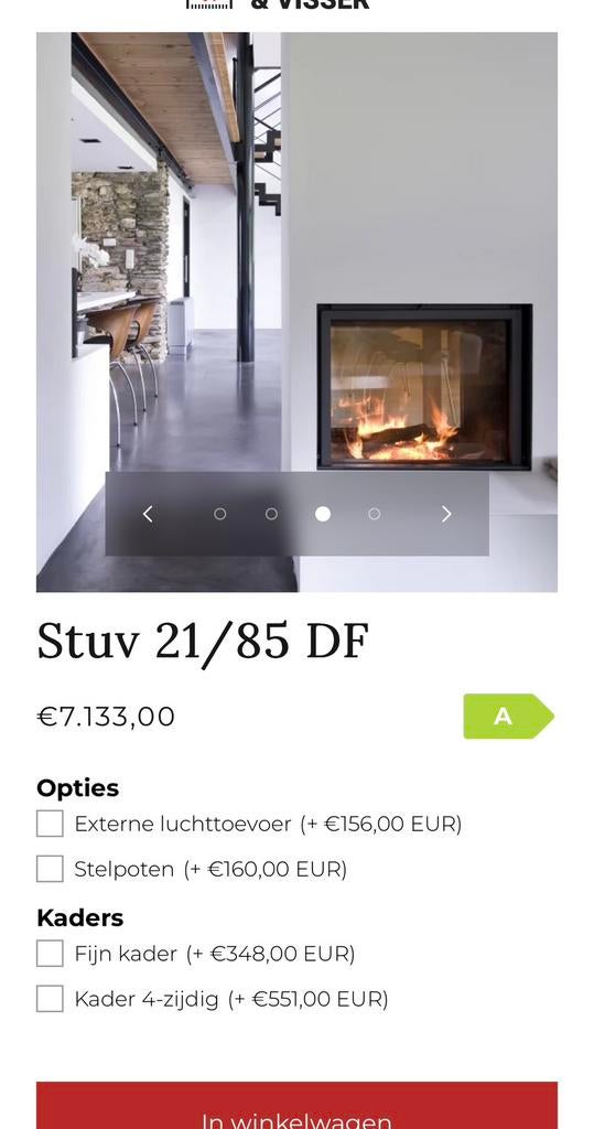 Cheminée à bois Stûv (21/85 DF)., Maison & Meubles, Enlèvement, Utilisé, Encastré, Cheminée au bois