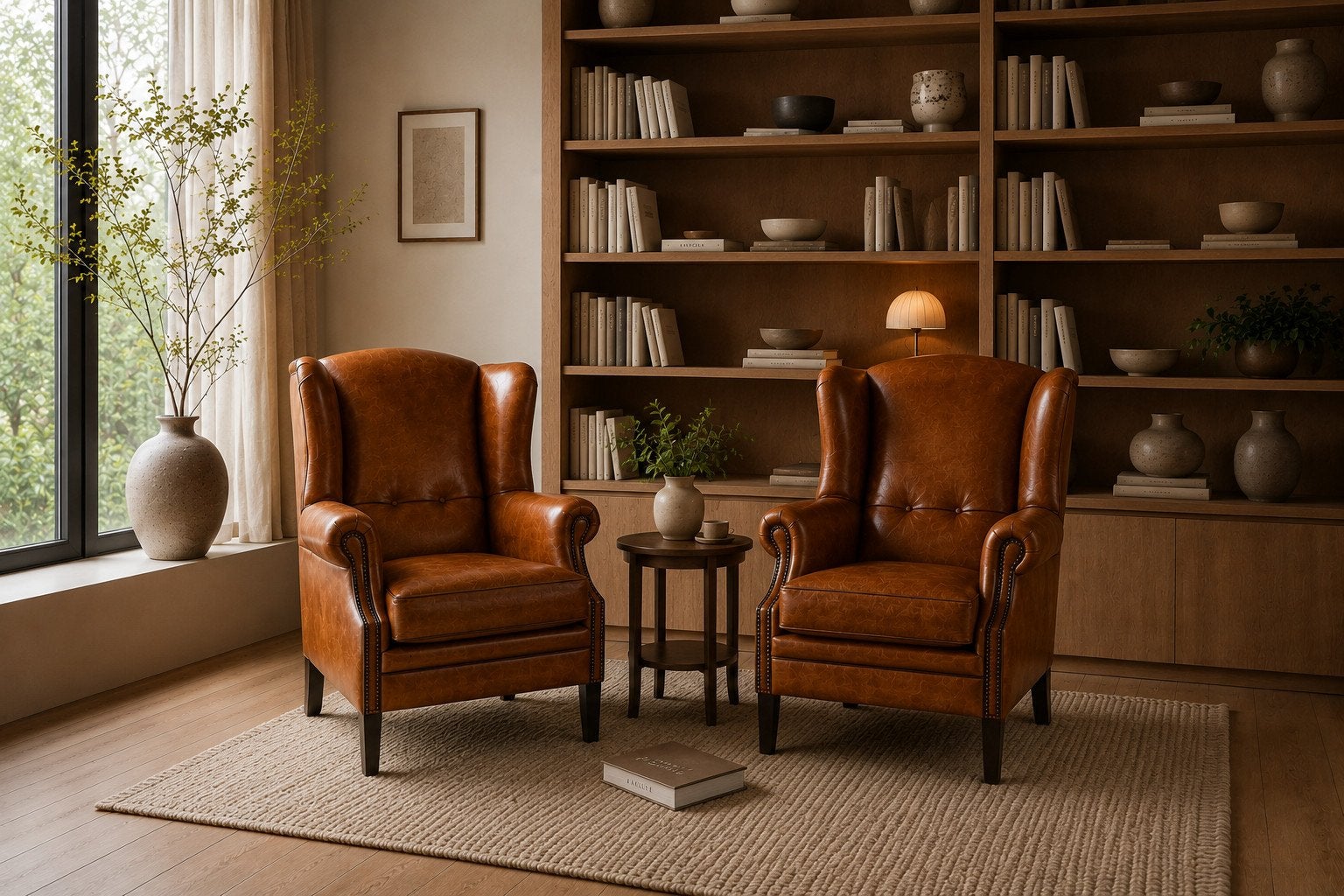 SCHAPENLEREN OORFAUTEUIL LIVERPOOL COGNAC BRUIN chesterfield, Huis en Inrichting, Fauteuils, Ophalen of Verzenden, Nieuw