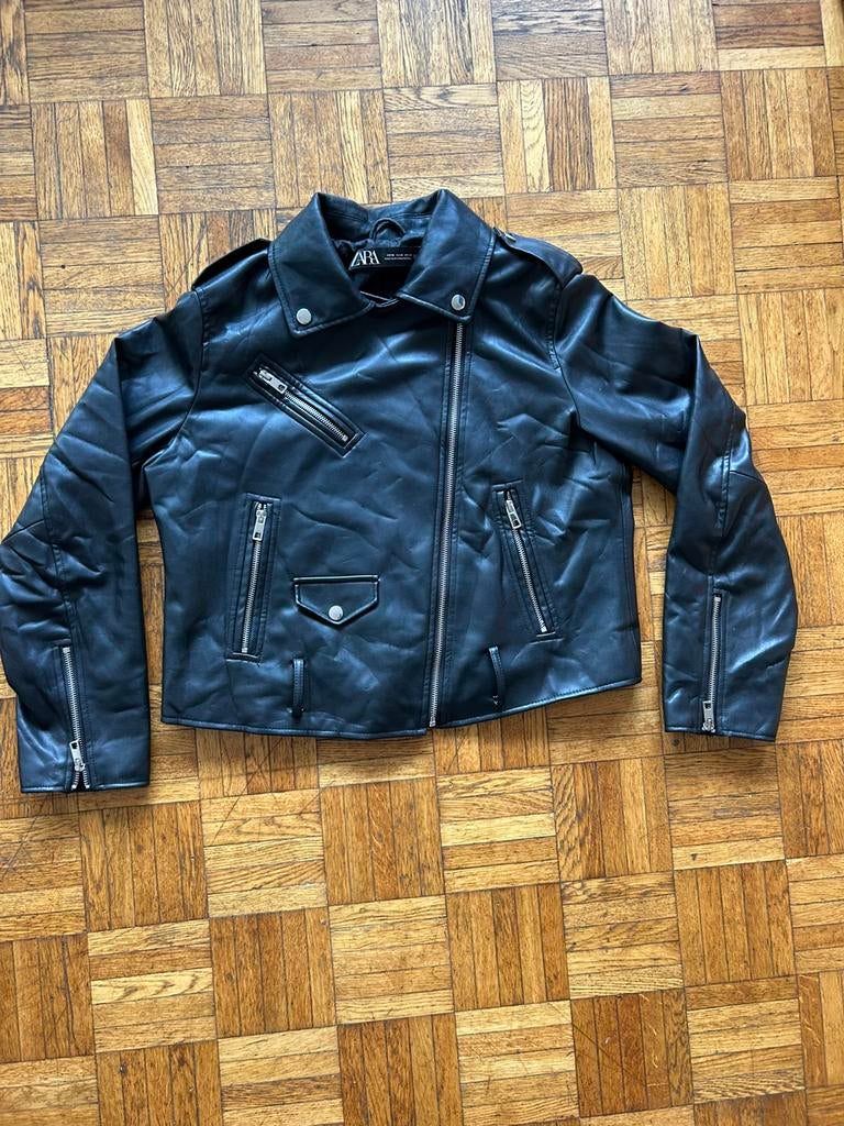Veste Zara Homme Simili-Cuir Noir - Taille XL- Coupe Moderne, Vêtements | Femmes, Vestes | Été, Porté, Taille 46/48 (XL) ou plus grande