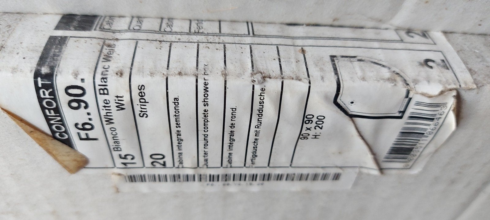 Douchecabine 90x90x200cm met ronde deuren, Comme neuf, 50 à 100 cm, 75 cm ou plus, Autres types
