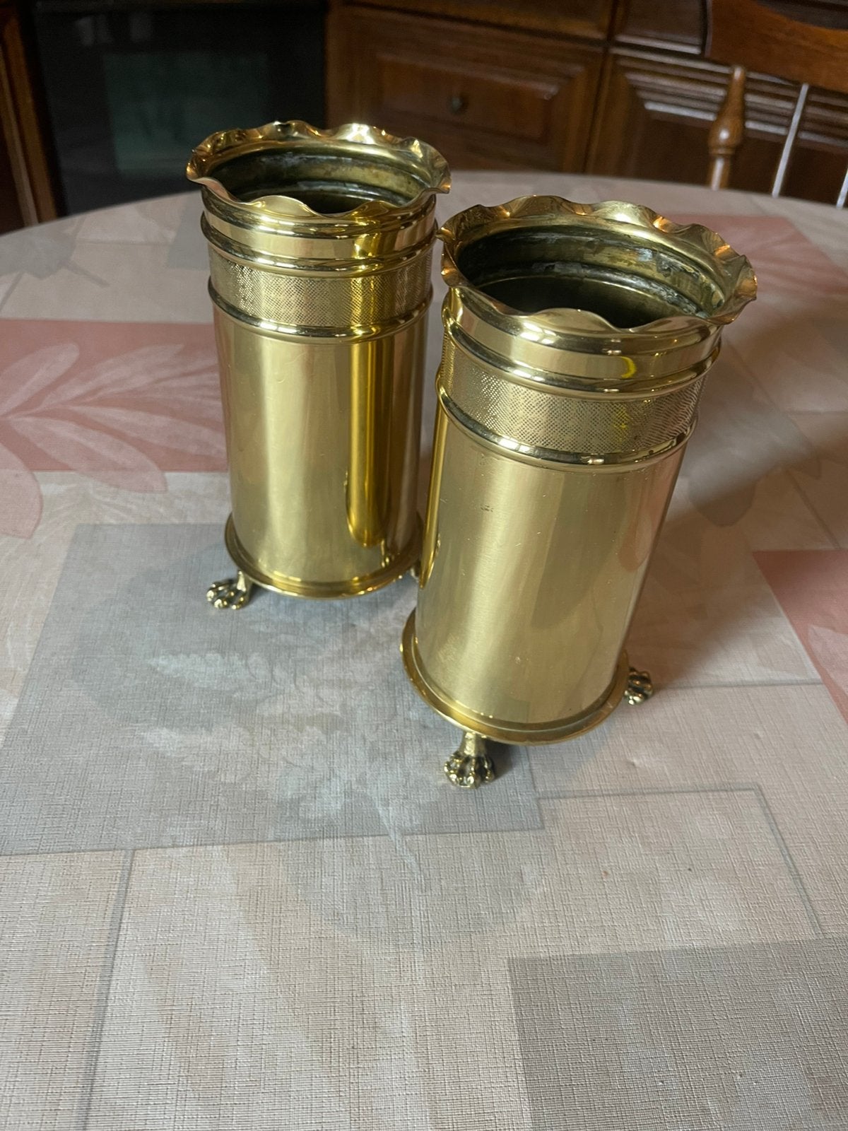 vases d'art de tranchée en laiton vintage ou pots de fleurs, Enlèvement ou Envoi