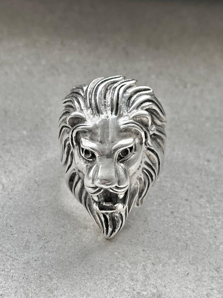 Bague LION argent massif 925 poinçonnée, Ophalen, 19 tot 20, Heer, Nieuw
