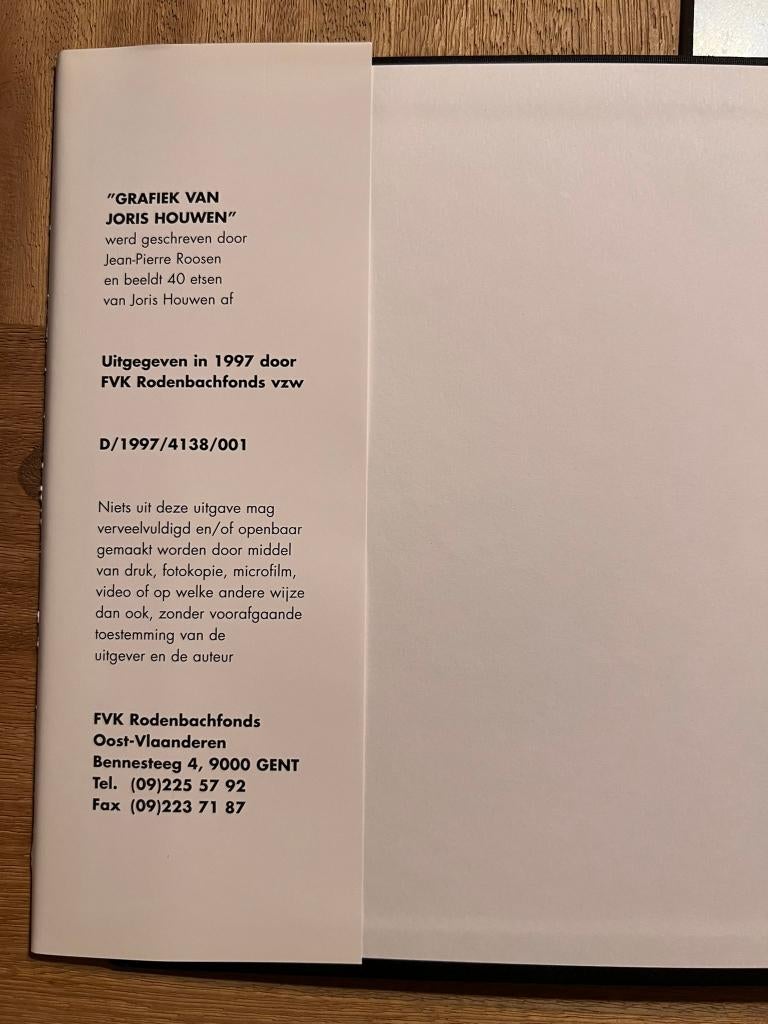 Grafiek van Joris Houwen - 1997, Jean-Pierre Roosen, Ophalen of Verzenden, Zo goed als nieuw, Grafische vormgeving