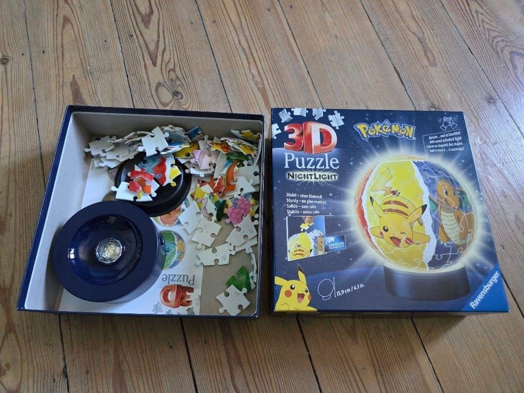 3d puzzel nachtlamp pokemon pikachu, Hobby en Vrije tijd, Ophalen of Verzenden, Zo goed als nieuw