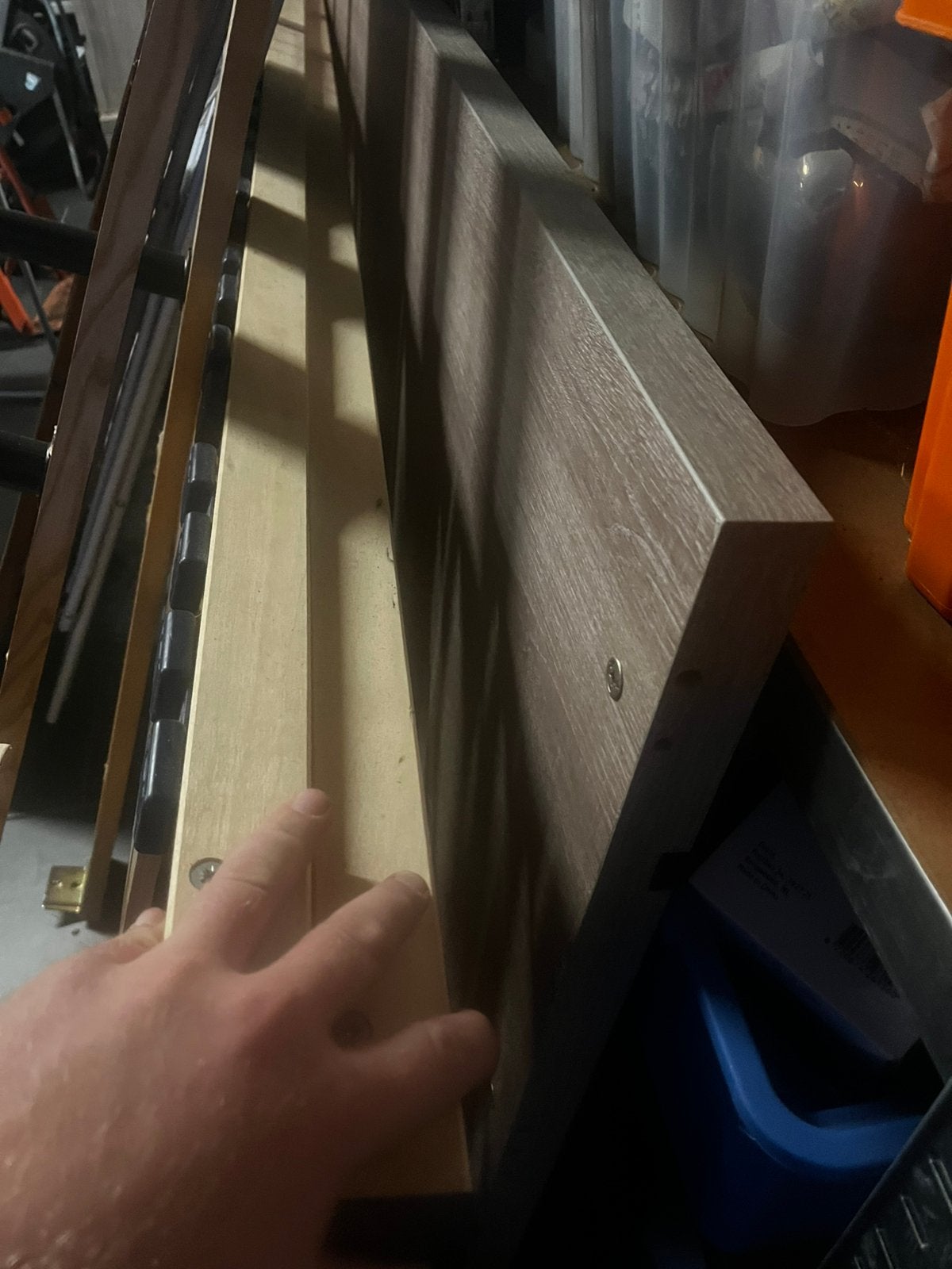 Twee persoons bed, Huis en Inrichting, Ophalen, Gebruikt, Bruin, Tweepersoons