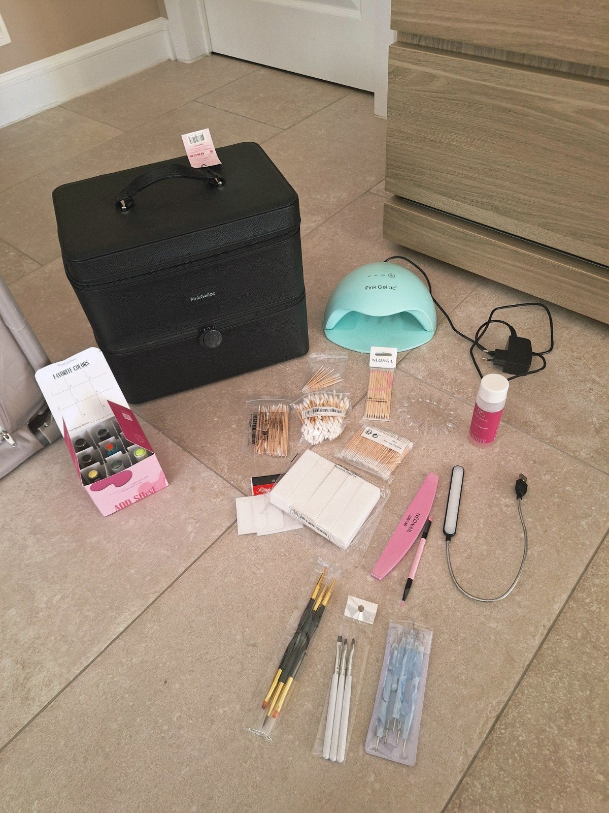 Pink gellac set, Ophalen