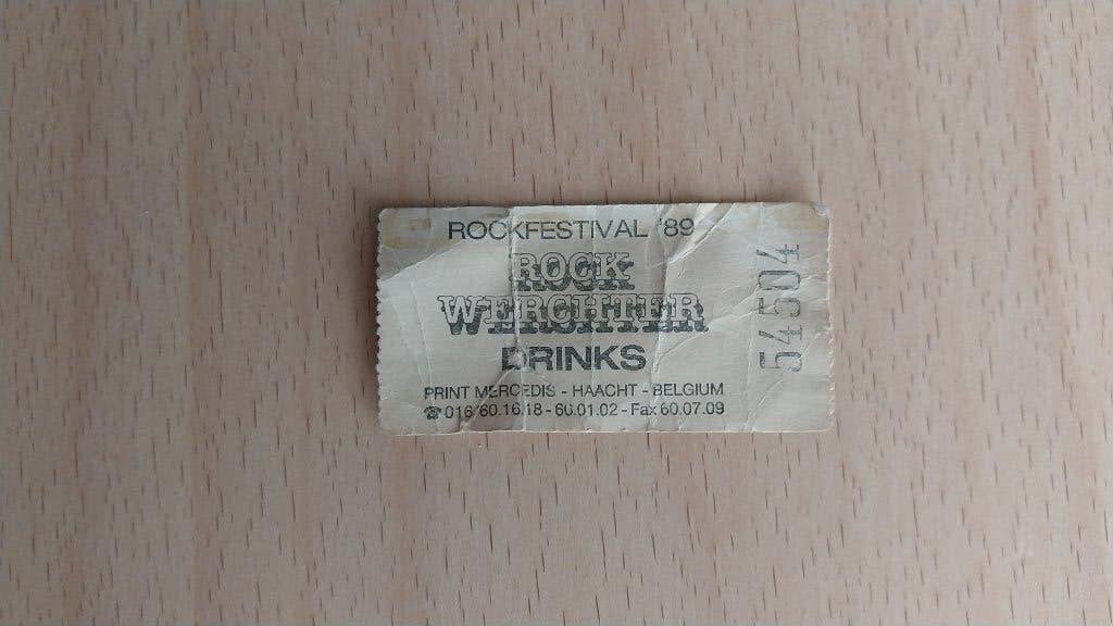 Drankbon Rock Werchter 1989, Verzamelen, Overige Verzamelen, Ophalen of Verzenden, Gebruikt