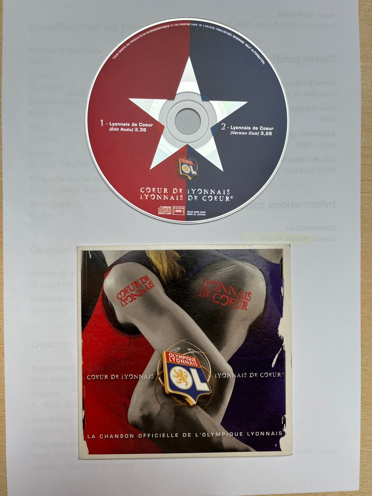 CD Single Collector Olympique Lyonnais - OL - zang, Ophalen of Verzenden, Zo goed als nieuw