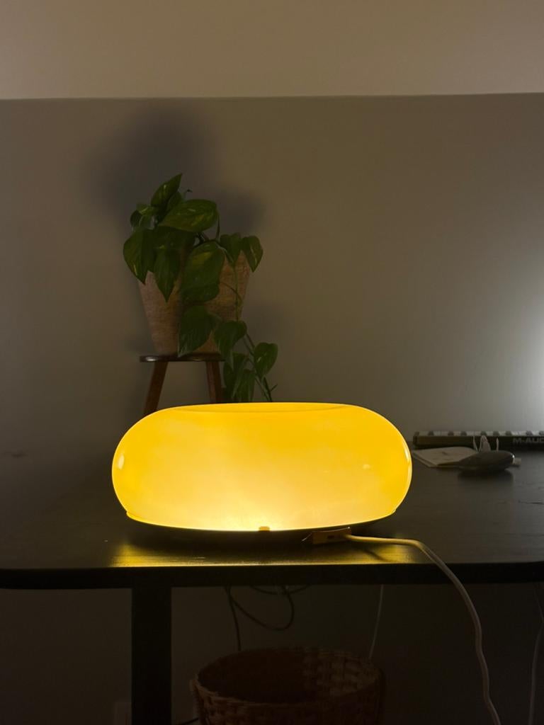 Lamp Tafellaml Oranje-geel Rond Ikea, Huis en Inrichting, Ophalen, Nieuw, Glas, Minder dan 50 cm