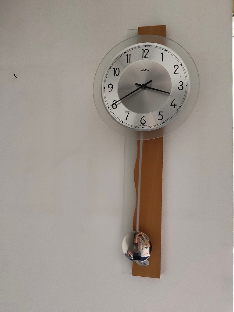Luxe AMS Design klok (type 5271) - altijd de exacte tijd !, Ophalen, Wandklok, Radiogestuurd, Analoog