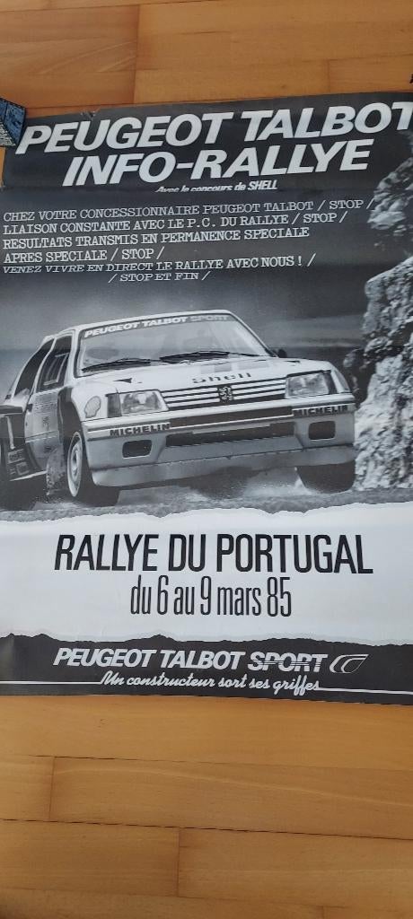 oude affiche "Rally van Portugal, 1985", Verzamelen, Merken en Reclamevoorwerpen, Verzenden, Gebruikt, Reclamebord
