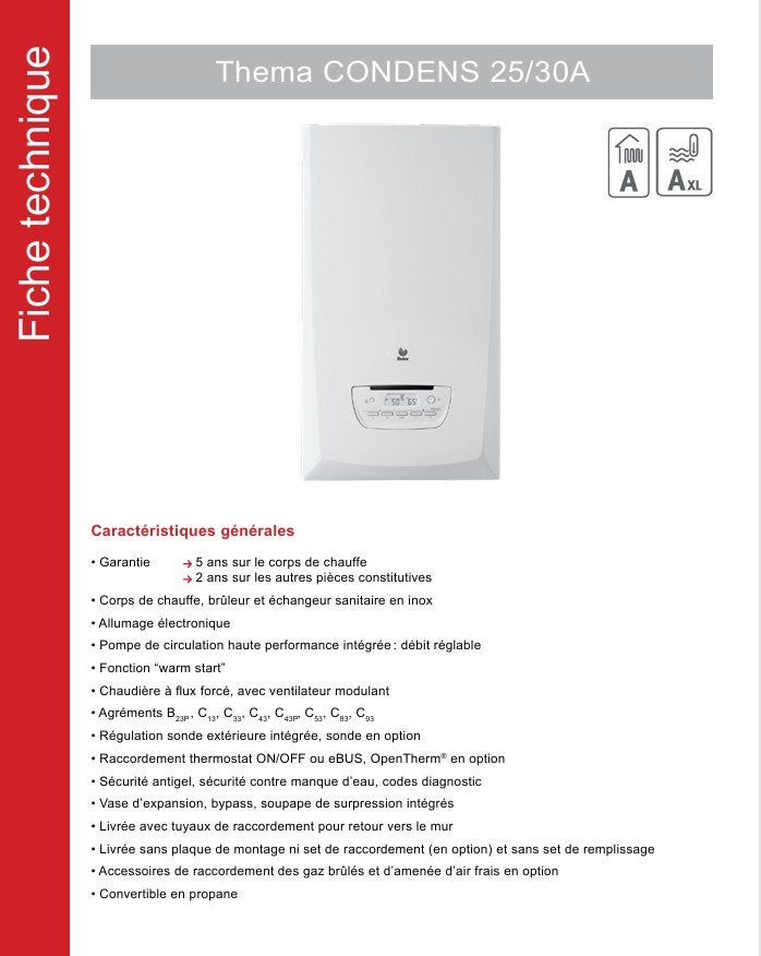 BULEX Thema Condens 25/30 Gaz, Bricolage & Construction, Chauffe-eau & Boilers, Comme neuf, Enlèvement