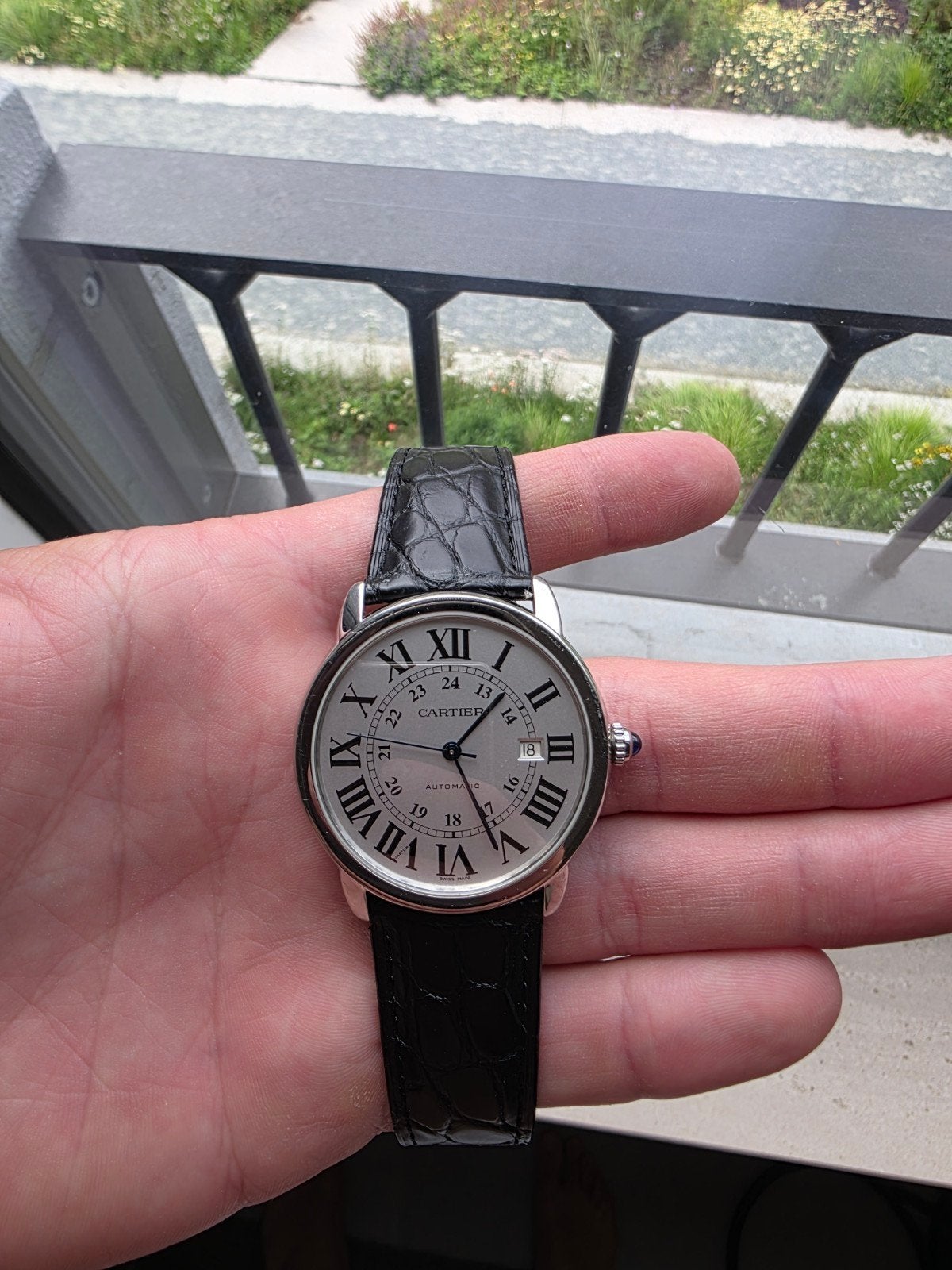 Cartier ronde solo 42mm, Handtassen en Accessoires, Horloges | Antiek, Ophalen, Polshorloge, Overige merken