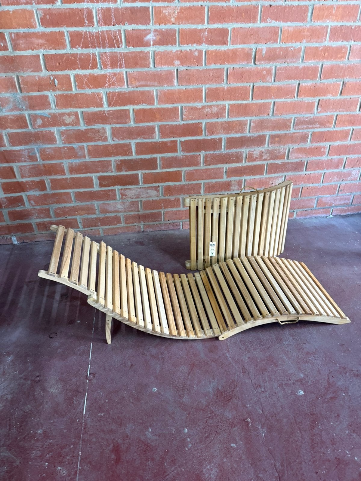 Plooibare teak ligzetel, Tuin en Terras, Ligbedden, Ophalen, Nieuw, Teakhout, Inklapbaar